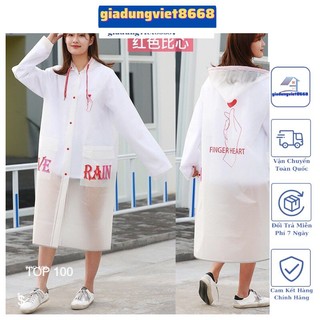 Áo mưa măng tô trong suốt ( họa tiết ngẫu nhiên )