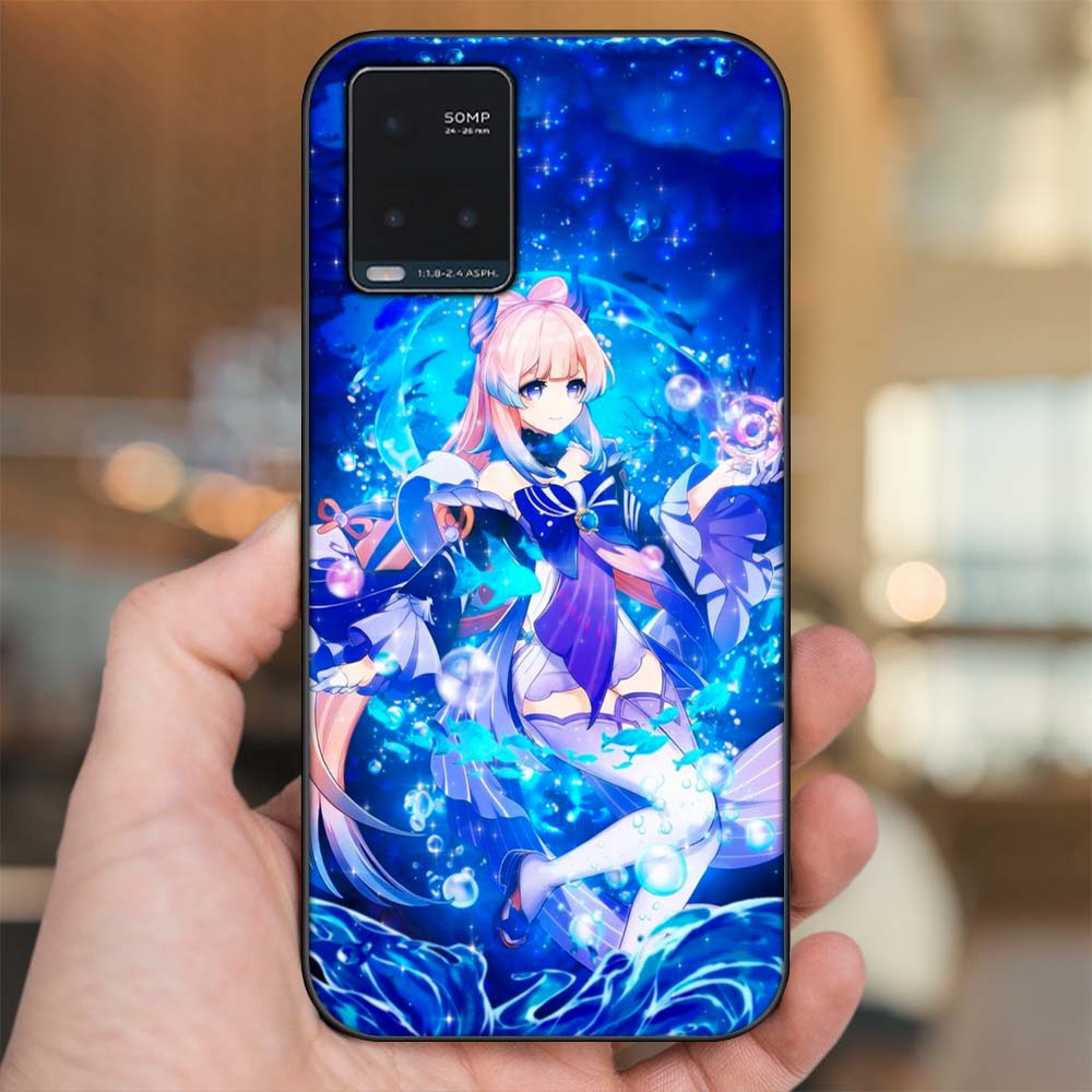 Ốp lưng Vivo Y21s, Y33s viền đen in hình Sangonomiya Kokomi Genshin Impact