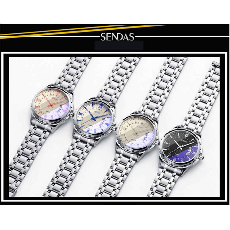 Mới Đồng Hồ Nam Dây Thép Không Gỉ Thiết Kế Sang Trọng