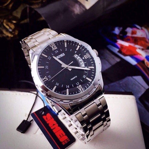 Đồng Hồ Nam SKMEI Chính Hãng Chống Nước Size 40mm Dây Kim Loại Bảo Hành 24 Tháng - Mã SKMEI 02