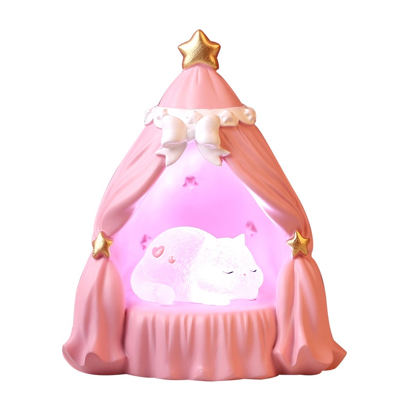 Mèo Hoạt Hình Bằng Resin Dễ Thương Để Bàn Trang Trí