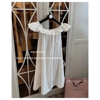 Đầm maxi trễ vai trắng