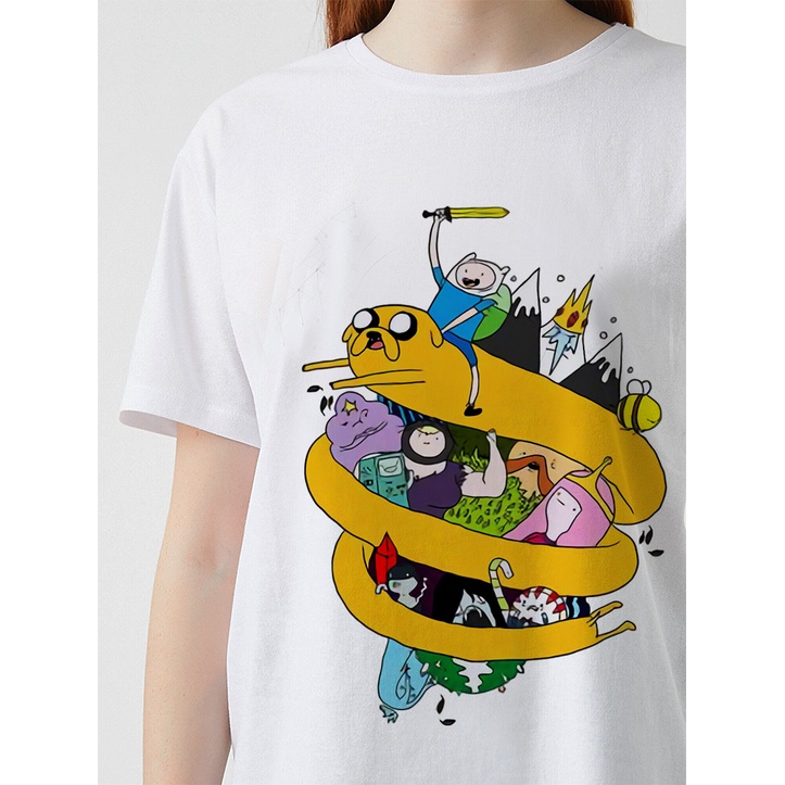 Áo Thun In Hình Phim Hoạt Hình Adventure Time Unisex Nam Nữ