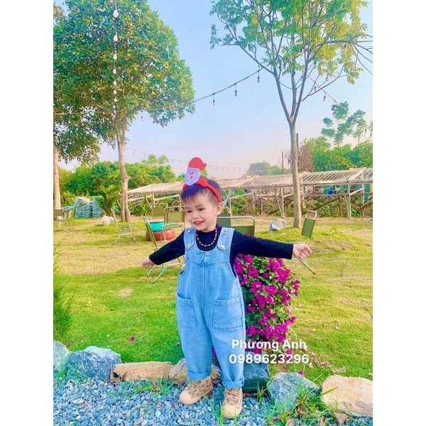 Set yếm jean kèm áo Bé trai và bé gái