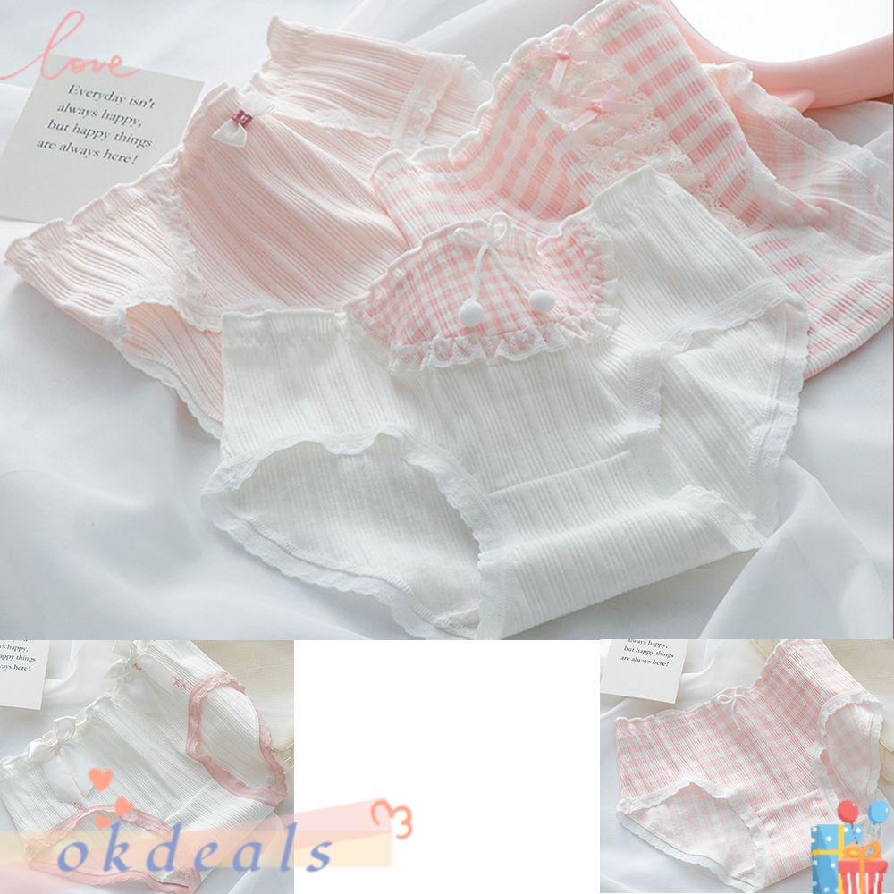 Quần Lót Cotton Lưng Vừa Đính Nơ Quyến Rũ Cho Nữ