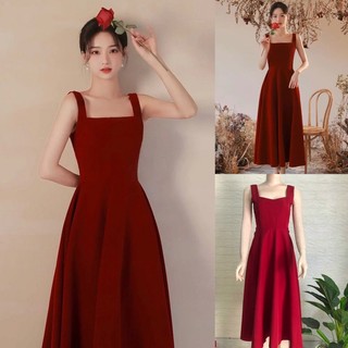 [Ảnh thật cuối] Đầm dự tiệc váy xoè xếp li 2 dây bảng lớn