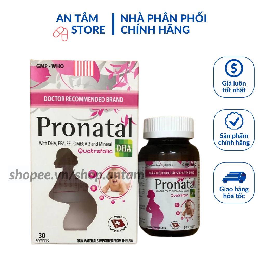 Viên uống Pronatal cung cấp dưỡng chất cho bà bầu, bổ sung canxi, sắt và vitami cho mẹ bầu và cho con bú