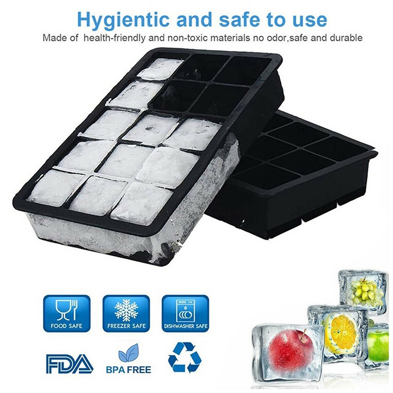 Khuôn Silicone 15 Ngăn Làm Đá Viên Hình Vuông Khổng Lồ JP5