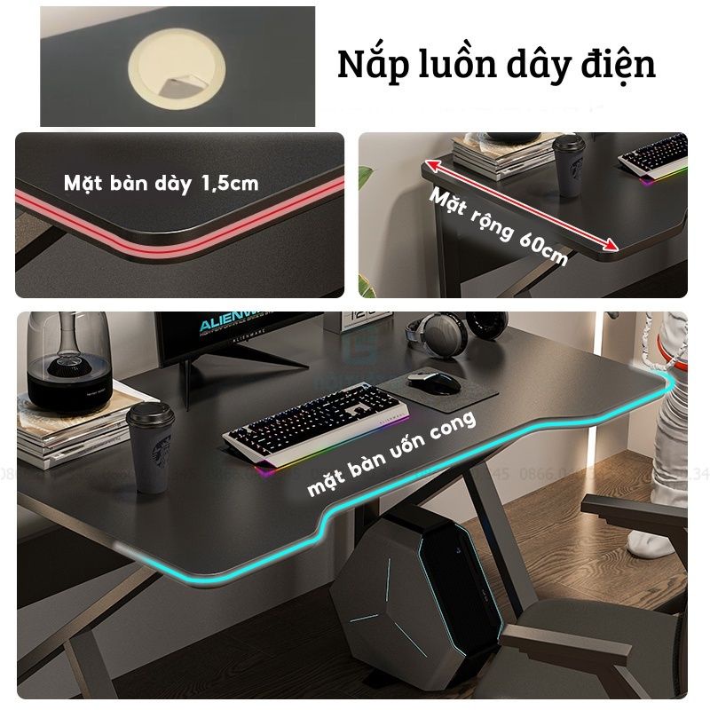 Bàn làm việc chữ K gaming, học tập giá xưởng nhiều size.