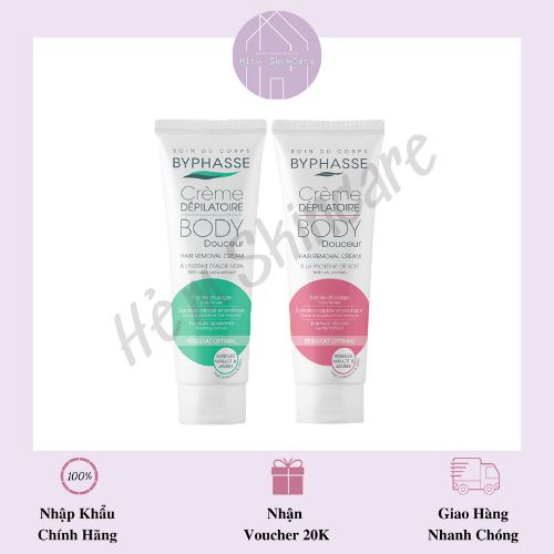 Byphasse Hair Removal Cream - Kem Tẩy Lông Làm Sạch Và Mềm Mịn Da 125ml