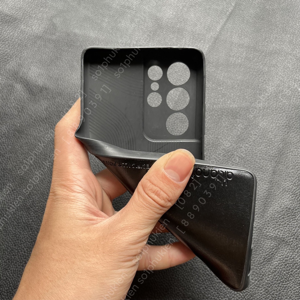 Ốp da Samsung Galaxy S21 Ultra dẻo có viền bảo vệ cam