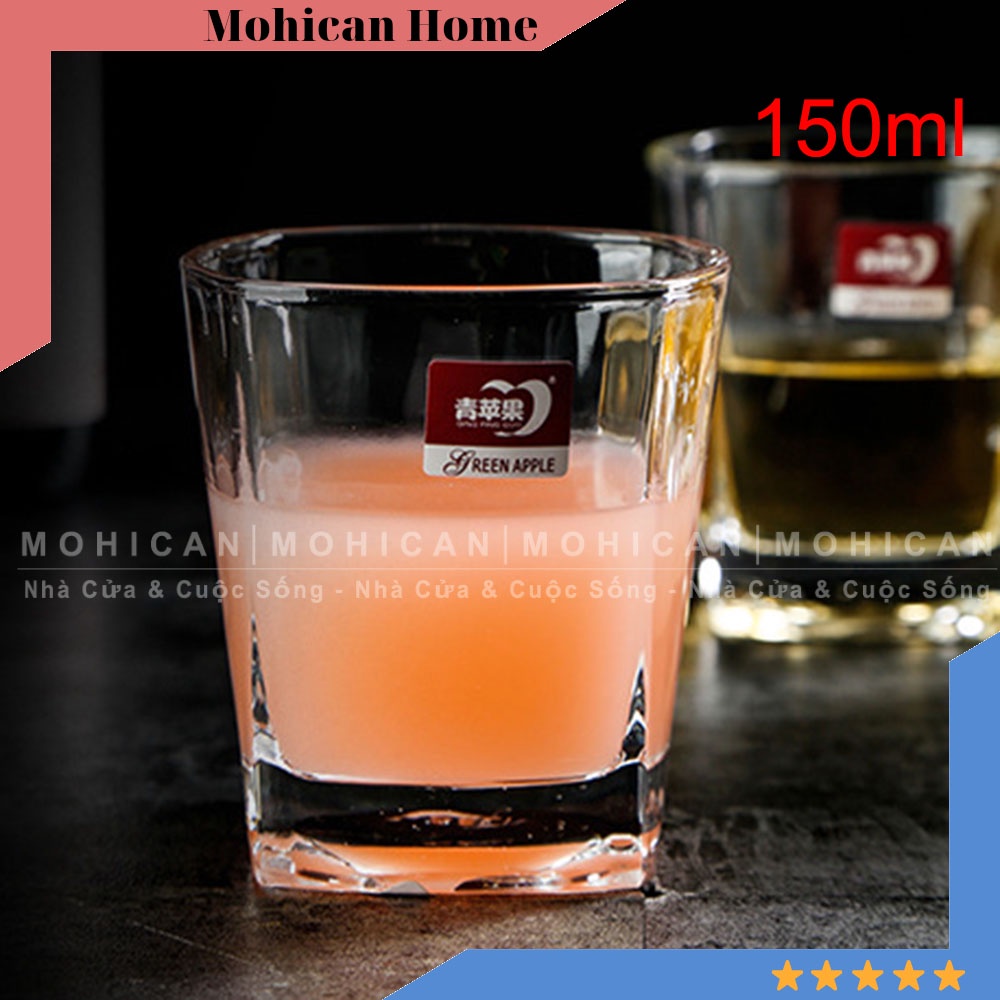 Ly thủy tinh vuông lùn Deli 150ml pha cà phê, cốc thủy tinh nhỏ uống cafe, trà đá dầy, đẹp Mohican DELG-Y5401