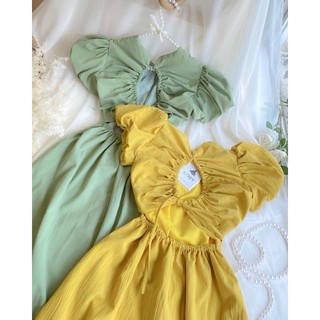 đầm midi tay bồng free size
