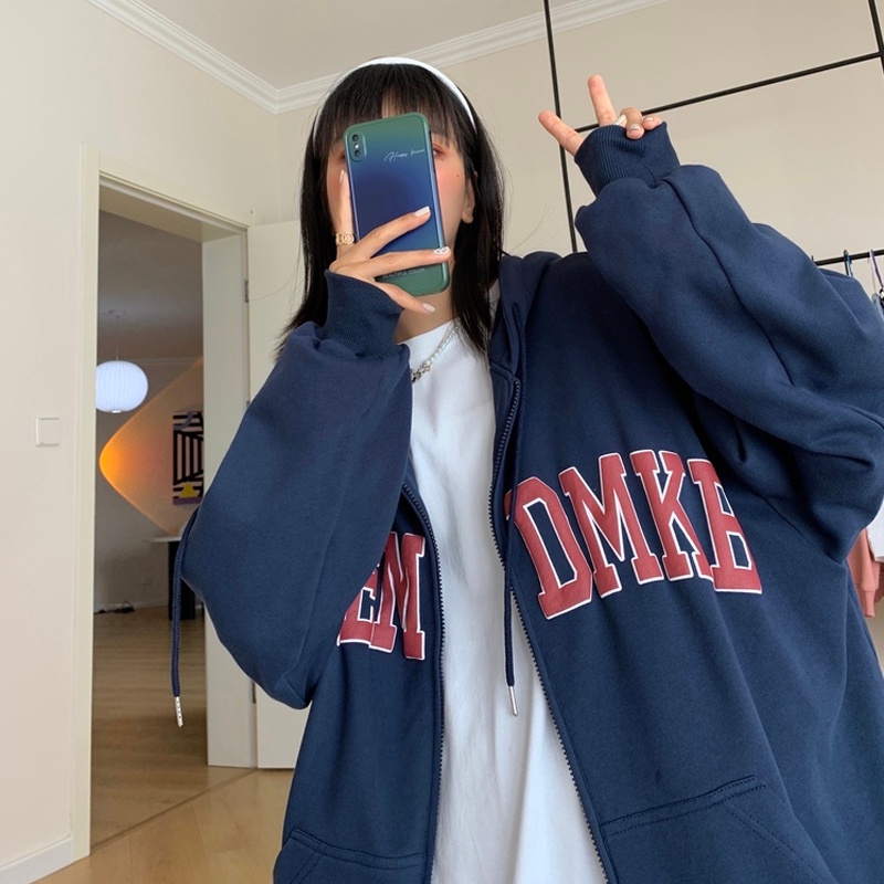 NRVP Áo KhoáC Hoodie Tay DàI KiểU DáNg Thể Thao Cho Nữ