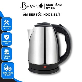 Ấm đun siêu tốc inox sôi nhanh tự động ngắt bảo vệ Electric Kettle Sm-05 dung tích 1.8 lít công suất 1500W - Bevano