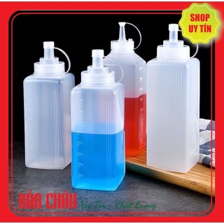 Chai/lọ đựng siro, nước đường cao cấp - Chai nhựa có nắp có chia vạch định lượng tiện lợi