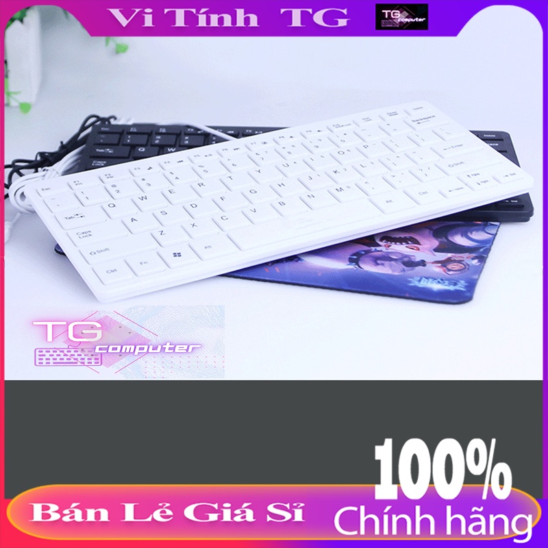 Bàn phím mini màu trắng có dây giá rẻ cho laptop và máy tính bàn siêu mỏng siêu đẹp Vi tính TG 8681000 | BigBuy360 - bigbuy360.vn