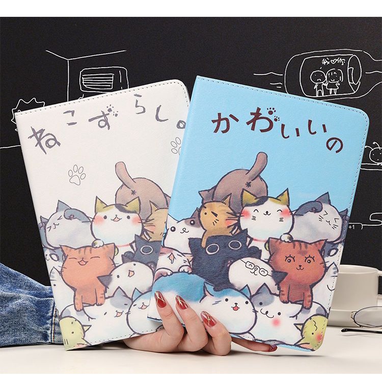 Ốp Máy Tính Bảng Hình Mèo Hoạt Hình Cho Ipad 9th Gen 2 / 3 / 4 / 5 / 6 / 7 / 8th 9.7 '' 10.2 '' Ipad Air 1 / 2 / 3 Mini 1 / 2 / 3 / 4 / 5 Vỏ Bọc Ghế Ngồi Xe Hơi Chất Lượng Cao