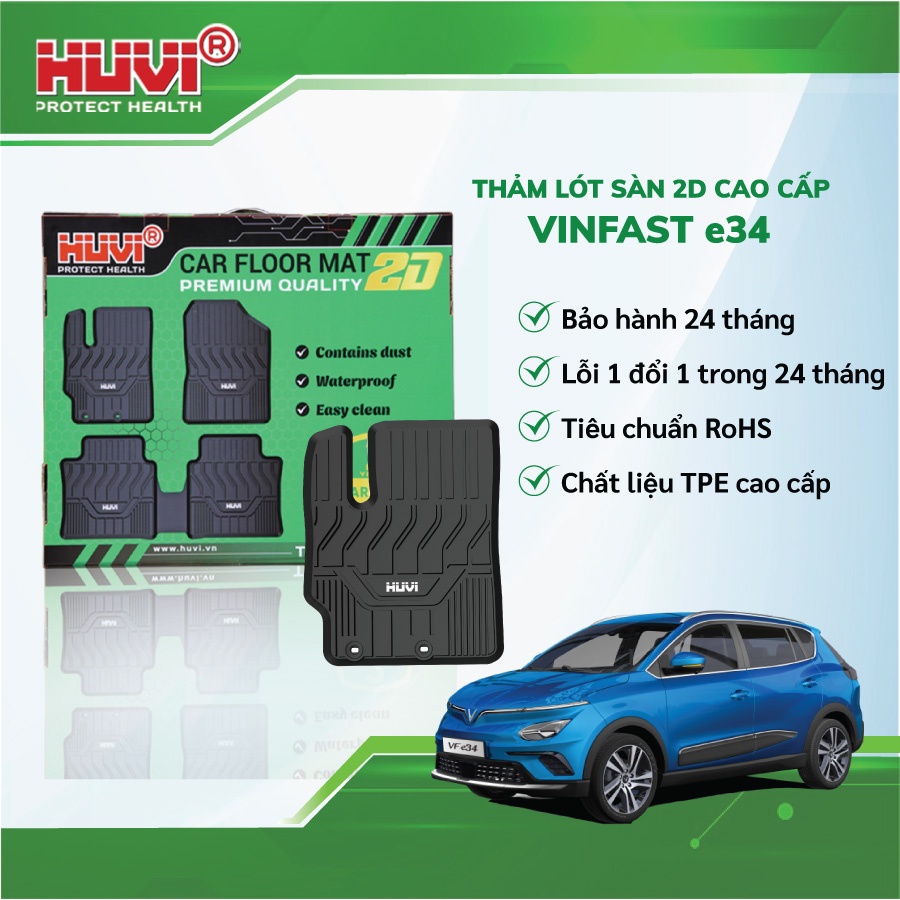 THẢM SÀN CAO CẤP HUVI NHỰA NGUYÊN SINH TPE 2D CHO VINFAST E34