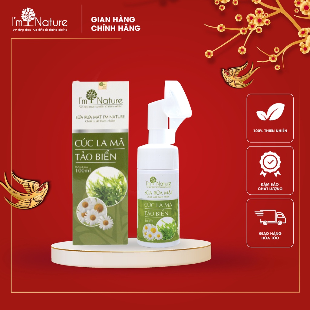 Sữa Rửa Mặt Tạo Bọt I'm Nature 100ml, Sữa Rửa Mặt I’m Nature Giúp Làm Sạch Dầu Nhờn, Không Gây Khô C