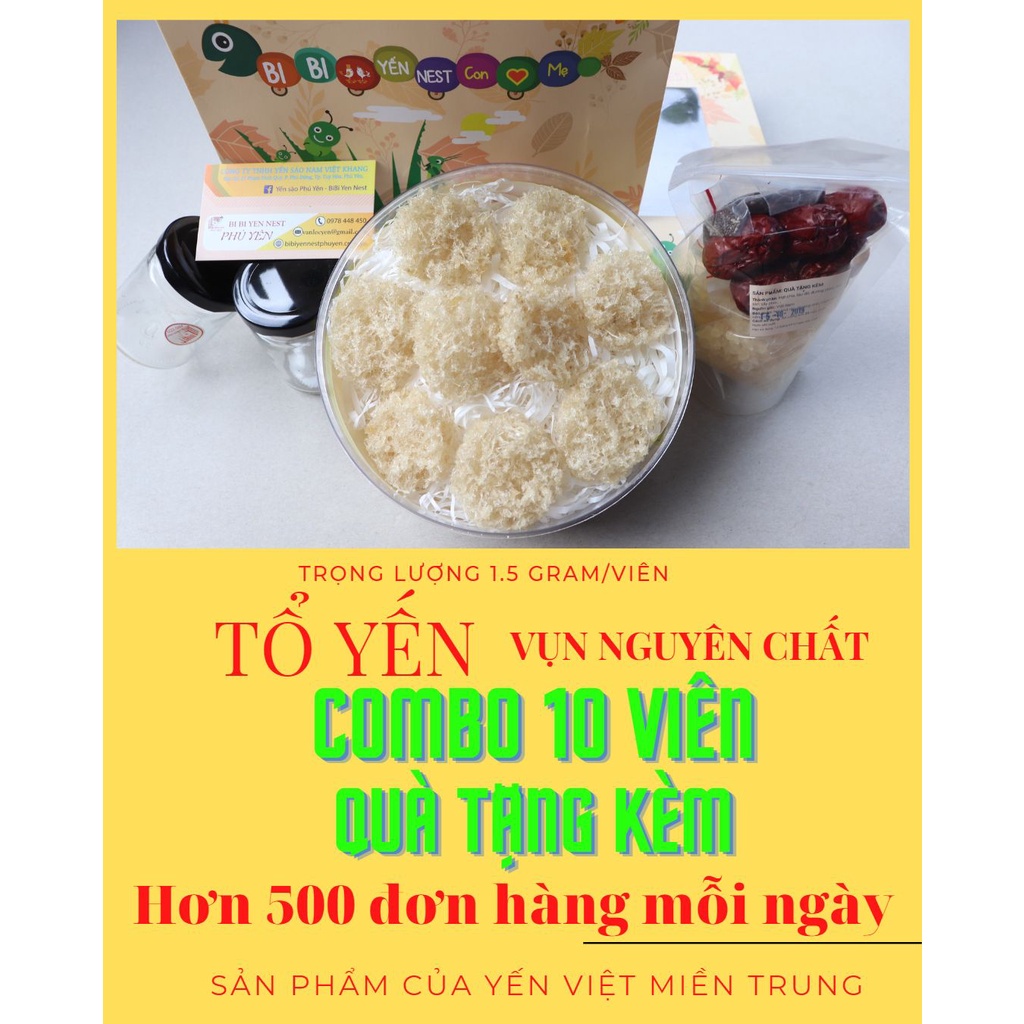 Yến vụn giá rẻ 💖 FREESHIP 💖 VIÊN TỔ YẾN VỤN ĐÃ LÀM SẠCH 2 VIÊN - 3GRAM