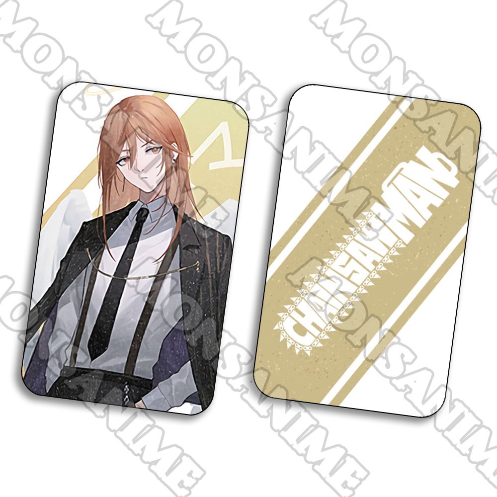 Ảnh card bo góc in hình CHAINSAW MAN Thợ săn quỷ ver Dạ Quang thẻ bo viền 5*8cm chibi sưu tầm 1 tấm