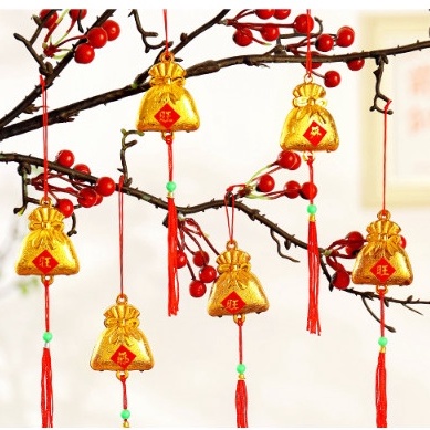 Phụ kiện treo cây liễng treo túi tiền vàng trang trí tết 2024 LV10