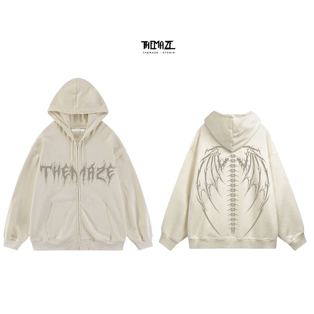 Hoodie zip THEMAZE cánh dơi