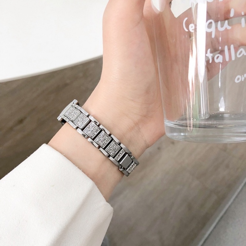 Dây Đeo Thay Thế Bằng Kim Loại Không Gỉ Đính Kim Cương Giả Cho Xiaomi mi band 7 mi band 6 mi band5 band4 Xiaomi mi band 7 6 5 4 3