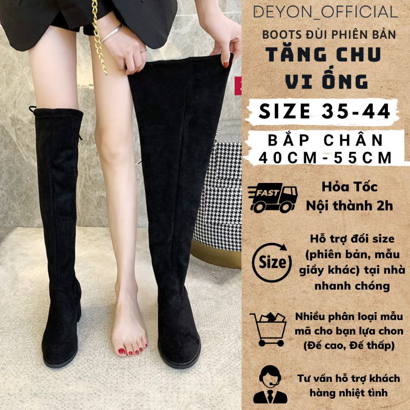 Boots đùi cao cấp phiên bản tăng chu vi ống, bắp chân co giãn. Boots BIGSIZE.