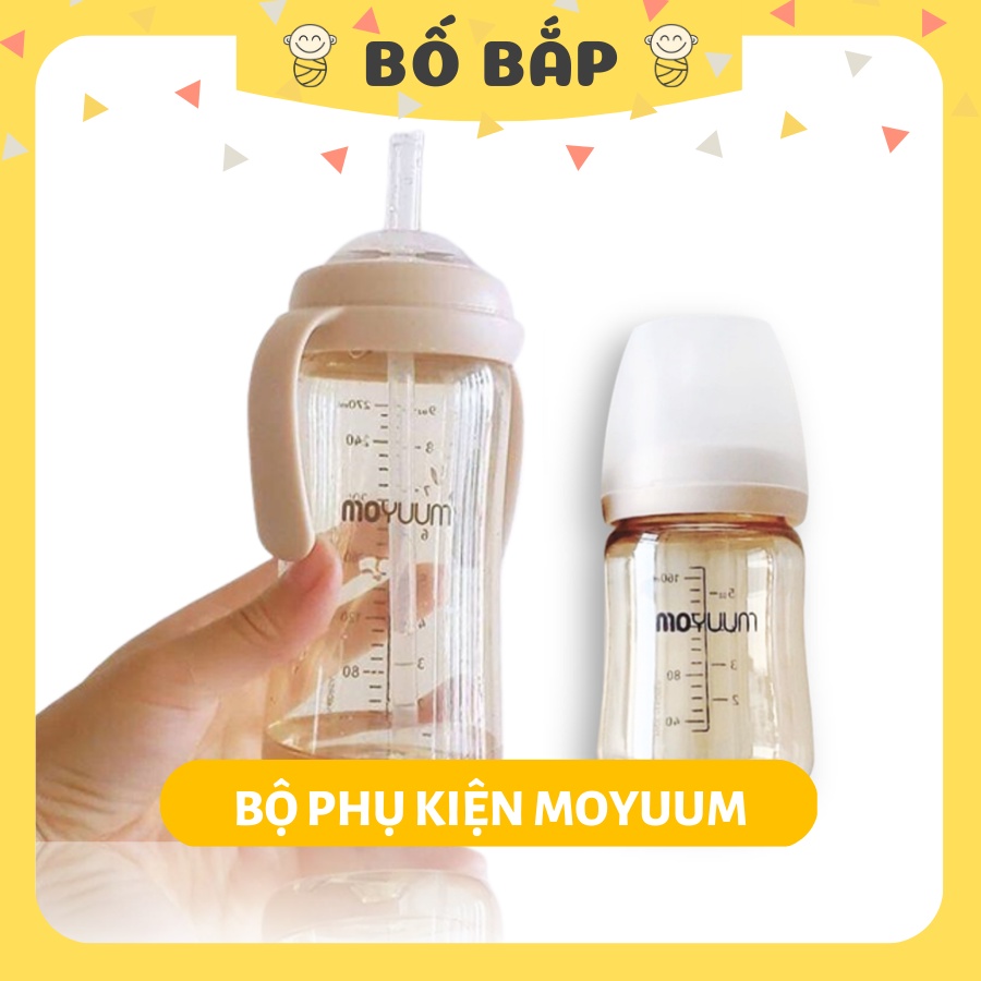 ⚡𝟭𝟬𝟬% CHÍNH HÃNG MOYUUM⚡ Bộ Chuyển Đổi Sang Bình Nước Moyuum Set Ống Hút, Quai Cầm Moyuum 170ml 270ml Hàn Quốc