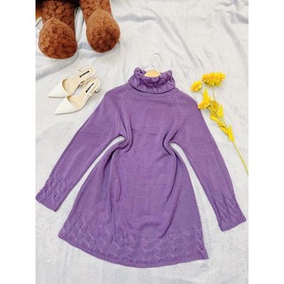 Đầm Len Cổ Lọ, Dáng Xoè, FREESIZE, 2hand