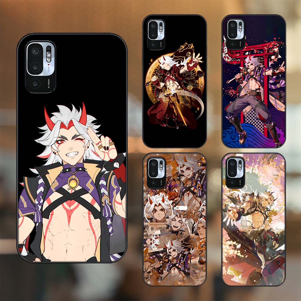 Ốp lưng Xiaomi Redmi Note 10 5G viền đen in hình Arataki Itto Genshin Impact