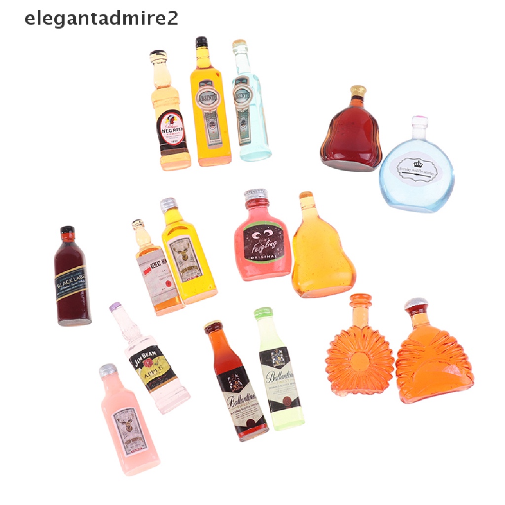 Set 10 Chai Rượu Mini Tỉ Lệ 1: 12 Dùng Để Trang Trí Nhà Búp Bê