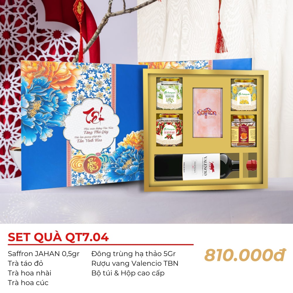 SET quà tết 2024 thương hiệu Saffron Salam gồm 6 món đồ cao cấp, phù hợp làm quà biếu tặng Sếp, đồng nghiệp,...