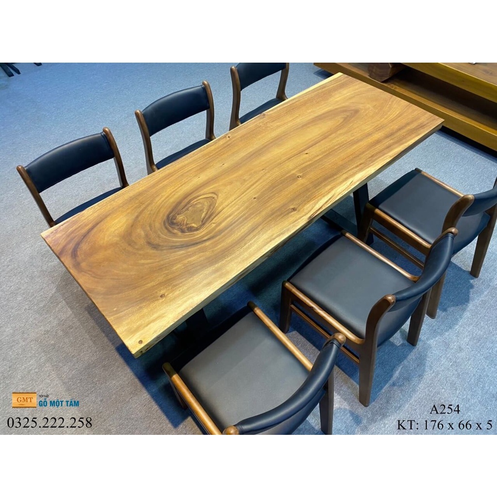 Bàn Cafe Gỗ Me Tây, Bàn Sân Vườn Gỗ Me Tây Dài 1,76m Rộng 66cm Dày 5cm