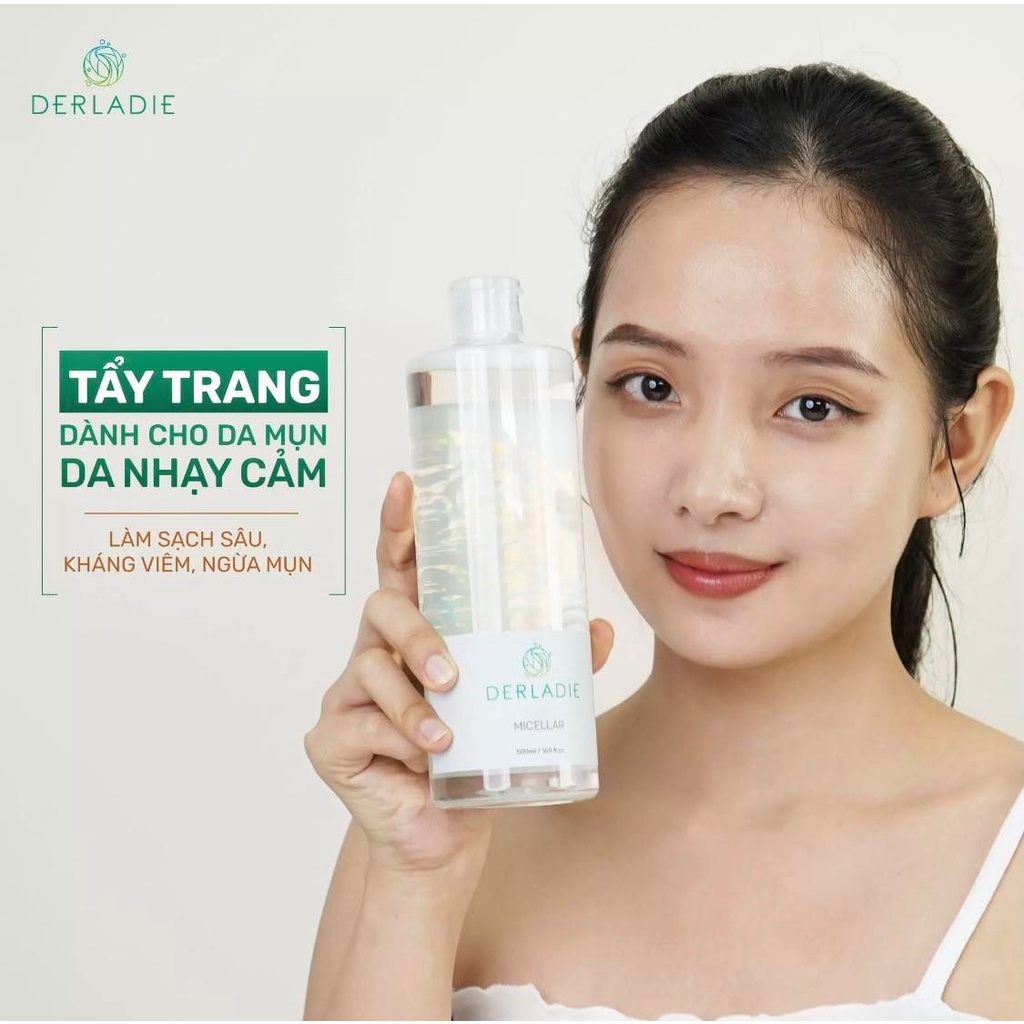 Nước Tẩy Trang Làm Sạch Sâu Cho Da Mụn Derladie Cleansing Water Witch Hazel