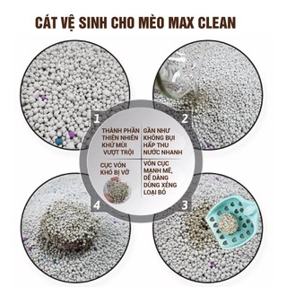 Cát Đất Sét Max Clean Vệ Sinh Cho Mèo