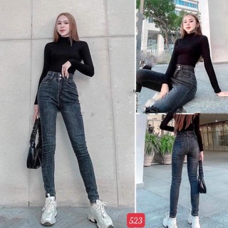 Quần jean nữ đẹp phối lưng kiểu đẹp sang chảnh ❤️A-T Fashion❤️ Quần bò cạp cao bigsize skinny jeans tôn dáng - QJNU600