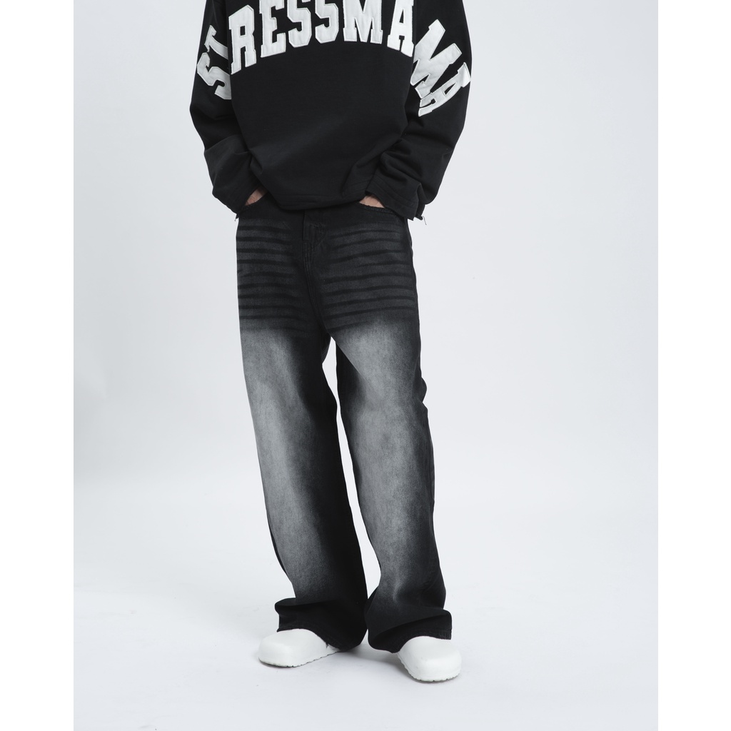 Quần jeans STRESSMAMA LOW RISE JEANS V2 - BLACK SHADED