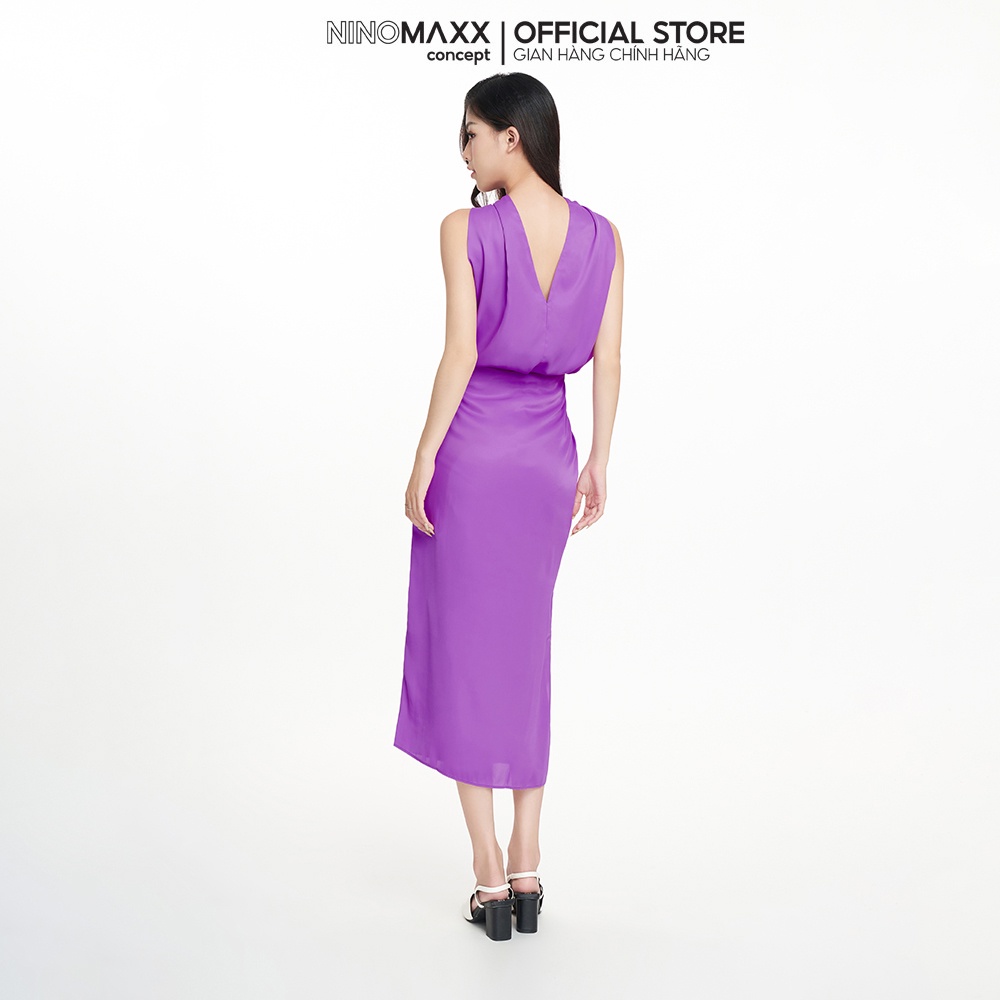 N&M Set Áo Váy nữ thời trang xẻ tà chất Poly 2205021