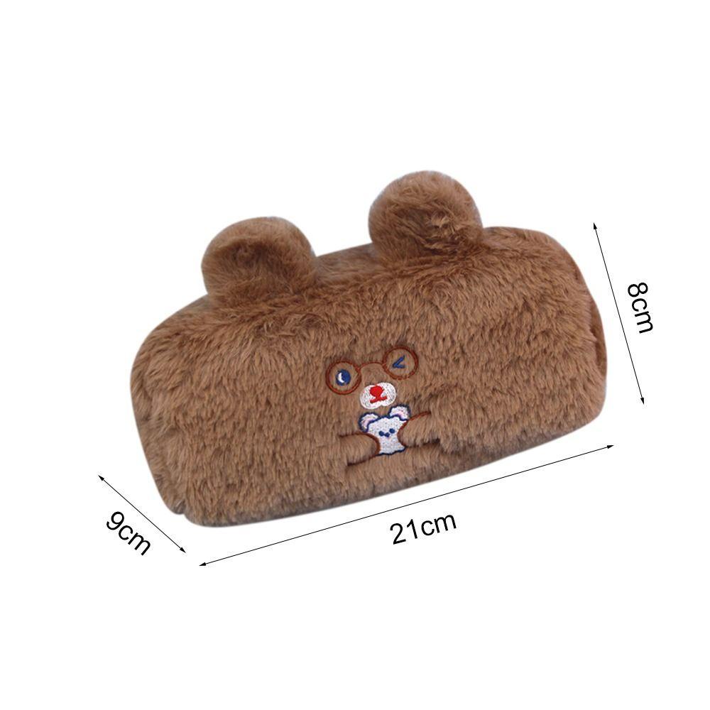 LAYOR1 Túi Đựng Bút Đa Năng Phối Lông Kiểu Dáng Dễ Thương