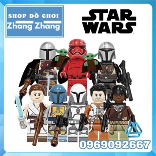 Đồ chơi Xếp hình Star Wars gồm Rey PoE Mandalorian - Stormtrooper - Boba - Jango Fett - Drabatan Minifigures Kopf KF6111