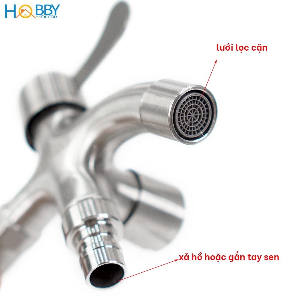 Củ sen lạnh 2 van đóng mở đa năng HOBBY Home Decor CS3 - chuẩn Inox 304 ren vặn 21mm