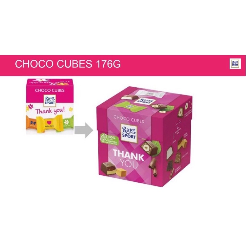 Kẹo Socola Viên Hỗn hợp Ritter Sport Choco Cubes 176g