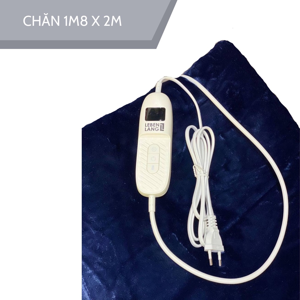 Chăn điện sưởi ấm Lebenlang LBL0478, đệm sưởi điện 160W, chất liệu lông thỏ 1m8x2m, 2 bảo hành - hàng chính hãng