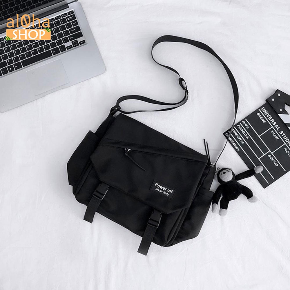 Túi đeo chéo Messenger cỡ to vải Poly cao cấp chống thấm nước, bền bỉ unisex nam nữ - al0ha Shop