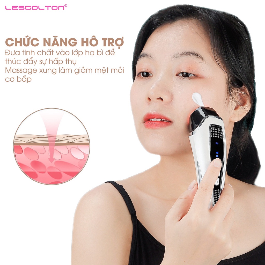 Máy đẩy tinh chất nâng cơ mặt Lescolton chăm sóc da trẻ hóa tái tạo da massage mặt giảm nếp nhăn công nghệ ion