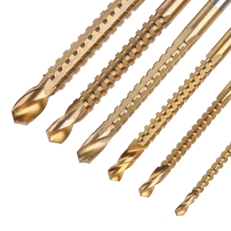 Bộ 6 Mũi Khoan Cắt Gỗ HSS Bằng Kim Loại Chuyên Dụng