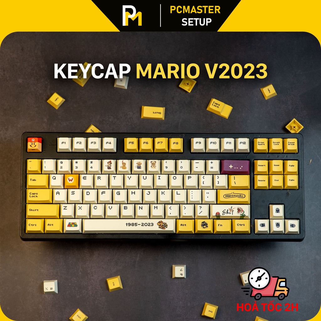 Keycap pbt Mario bản mới 2023 cherry profile ( đây không phải là bàn phím )